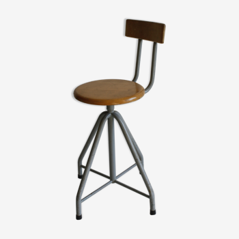 Industrial atelier drawing chair, tubular iron, 1970s