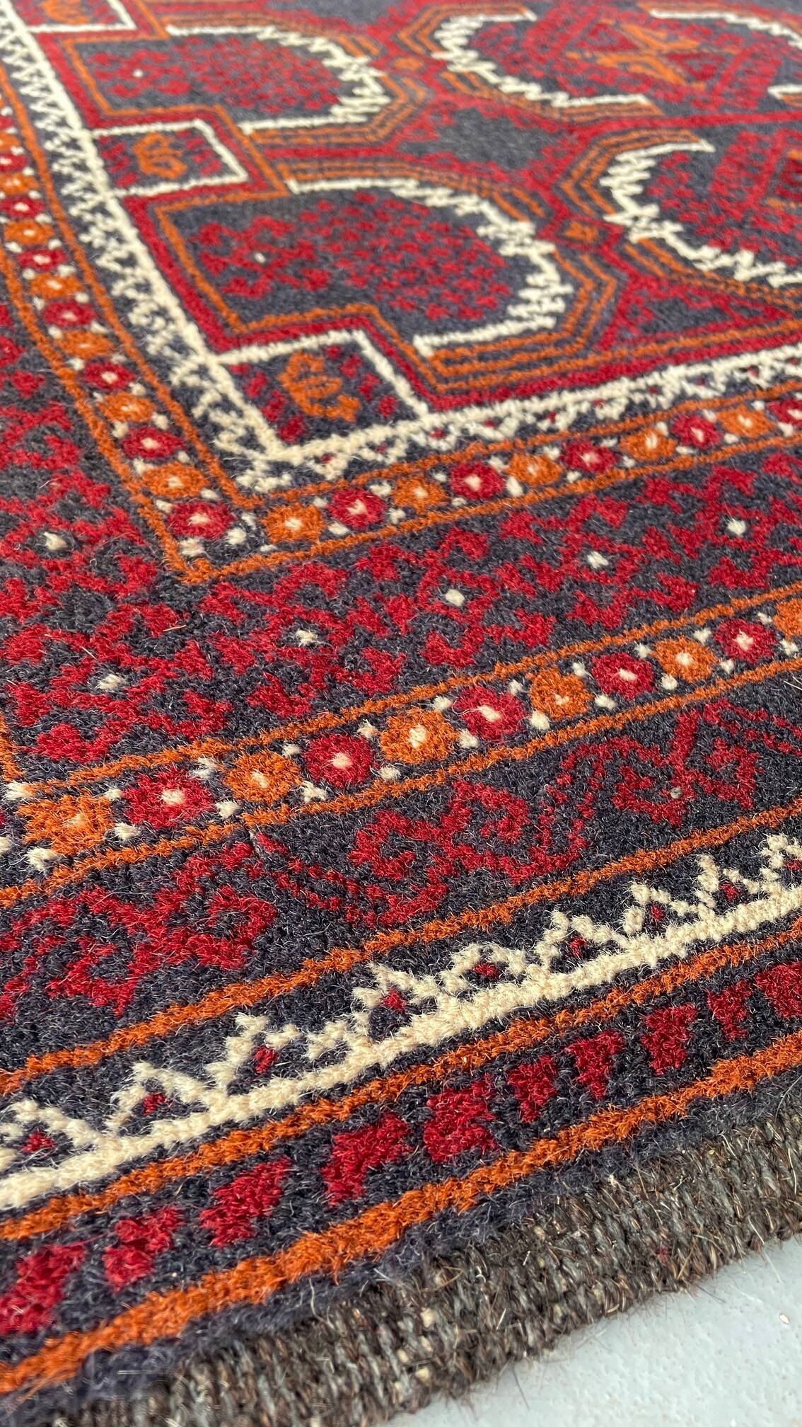 Artisanal orient rug pure vintage wool - 102cm x 204cm