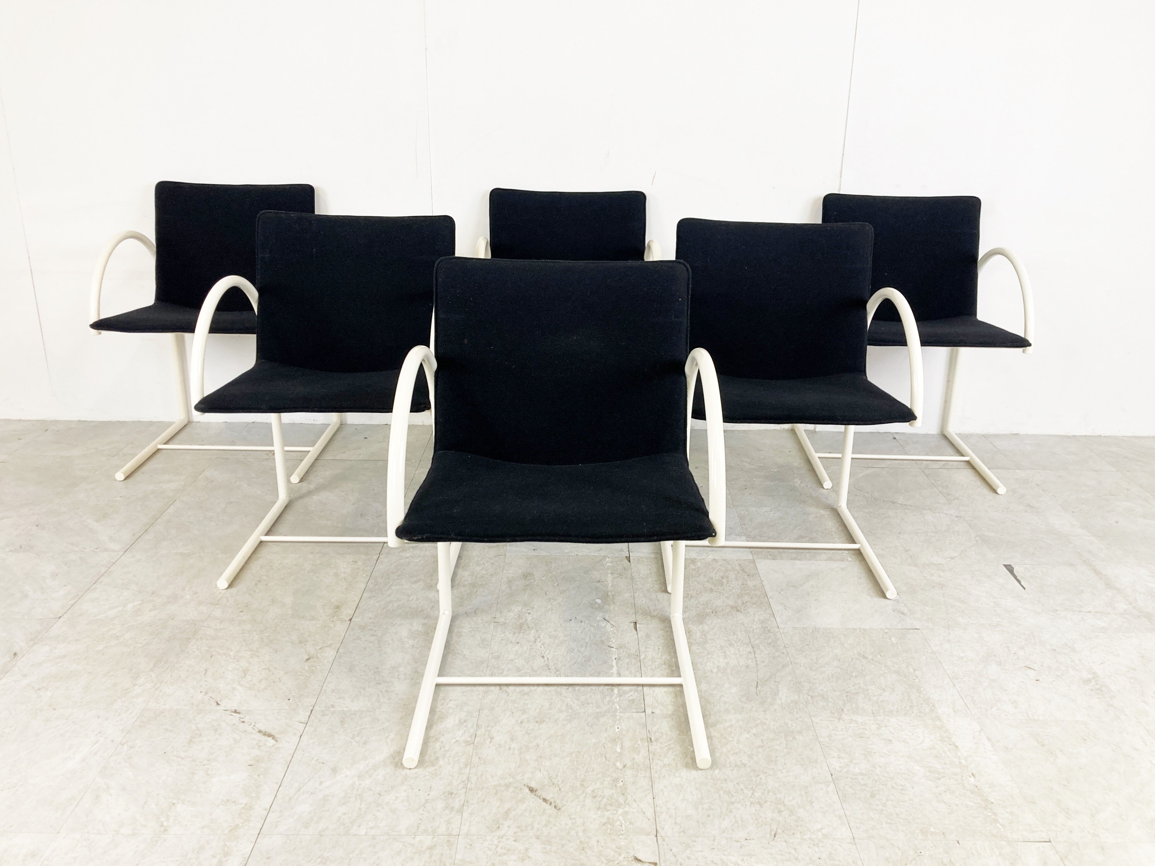 6 postmodern cirkel dining chairs by Metaform, 1980s