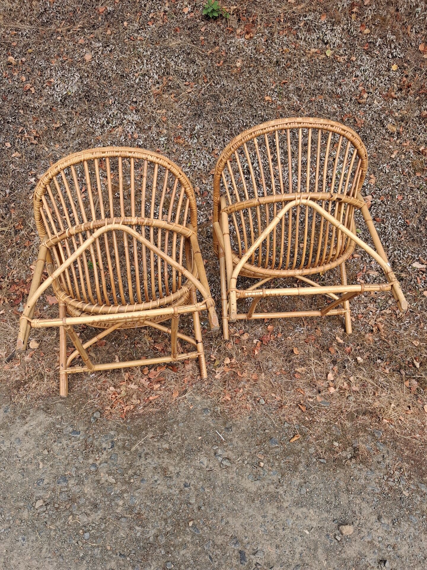Pair of rattan armchairs 1960