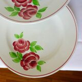4 assiettes plates modèle Rose Mai