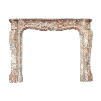 Louis XV style fireplace in rance marble circa 1880