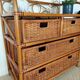 Commode vintage en rotin 4 tiroirs-esprit bohème-bord de mer