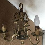 Ensemble de 2 lustres anciens en laiton massif