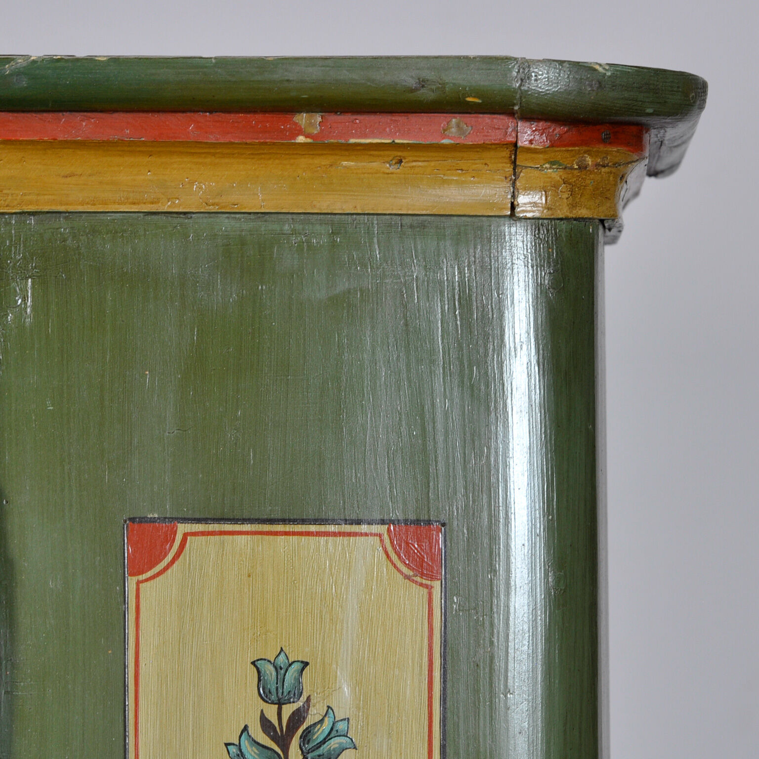 Antique German Hand Painted Cabinet, 1876