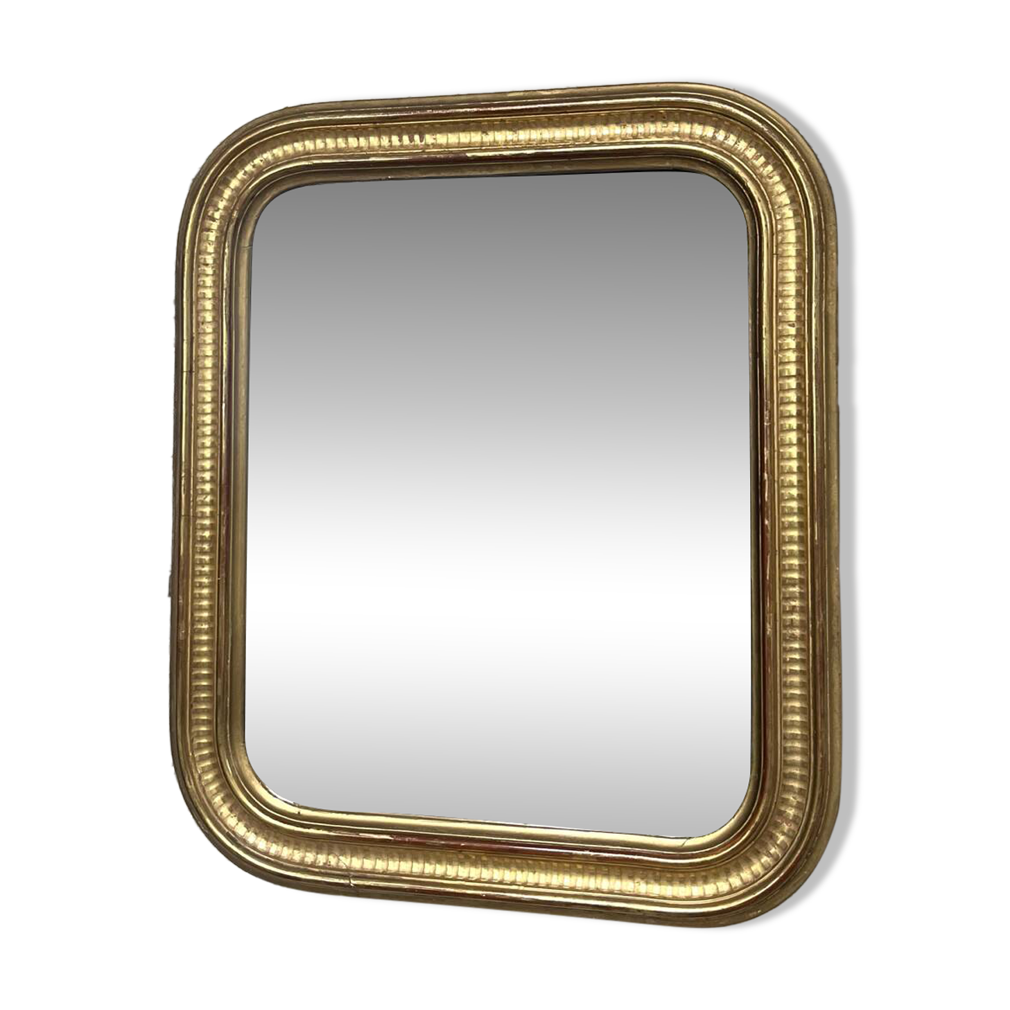 Louis-Philippe mirror gilded with gold leaf 37.5/31.5cm mercury glass