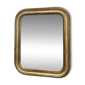 Miroir Louis-Philippe doré à la feuille d’or 37,5/31,5cm glace mercure