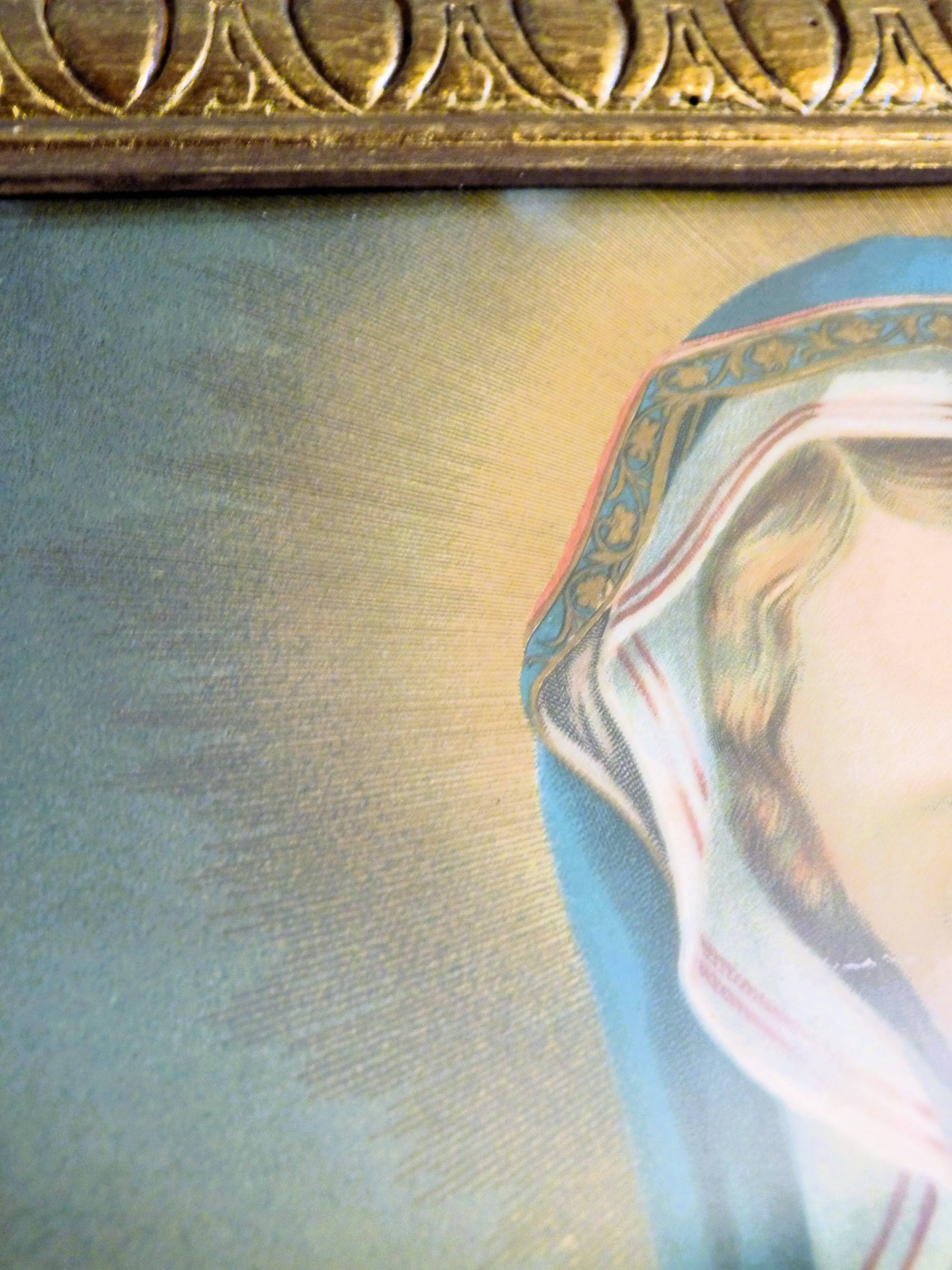 Painting Golden frame Virgin Mary immaculate heart