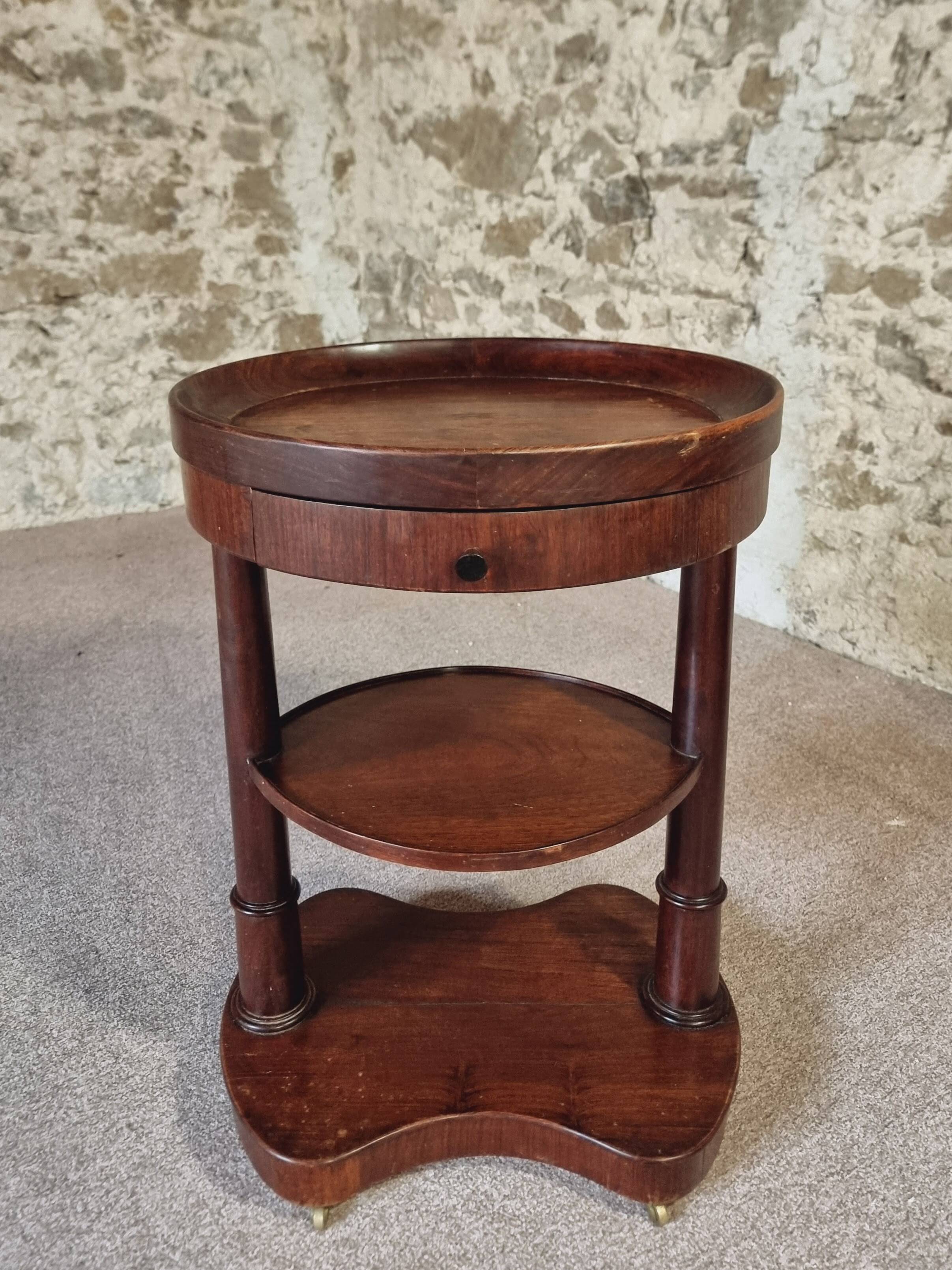Empire style wooden rolling trolley – France, 1930s