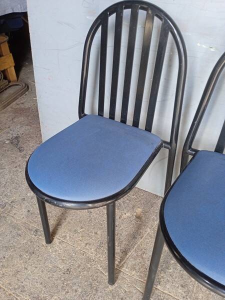 Lot de 4 chaises Malle Stevens metal epoque 1980