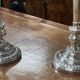 Pair of silver metal candlesticks - early 20th century