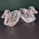 2 duck-shaped crystal salt cellars