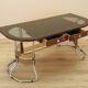 Mahogany desk, Italian design, 1980s, made in Italy