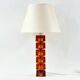 Large Mid-Century Scandinavian Art Glass & Brass Table Lamp by C.Fagerlund