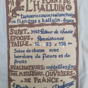 Vintage tapestry in Aubusson style. Hunting return.