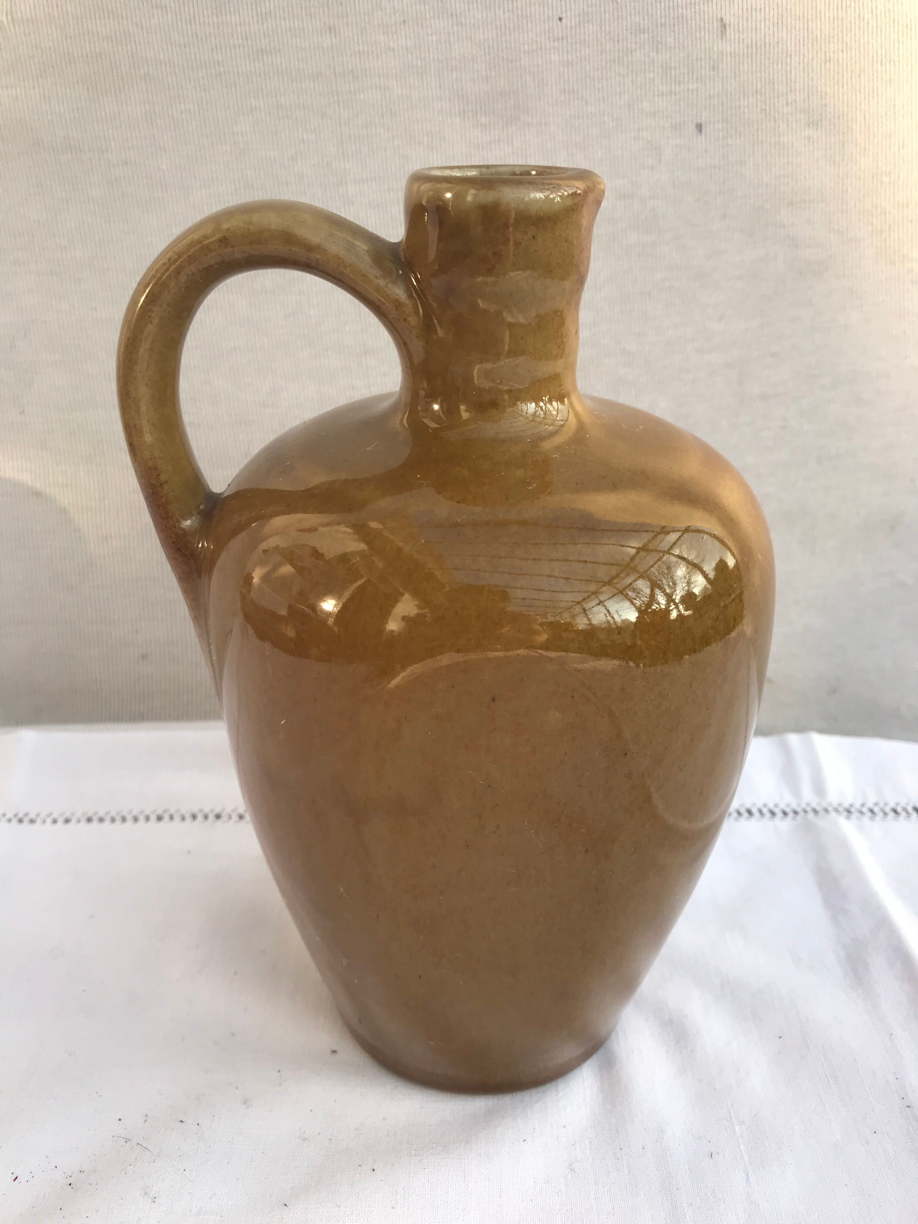 Old Bottle - Anse Ceramics Enamelled Brown Brown 70s Vintage