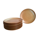 Set 8 plates for dessert sandstone Village NCF France