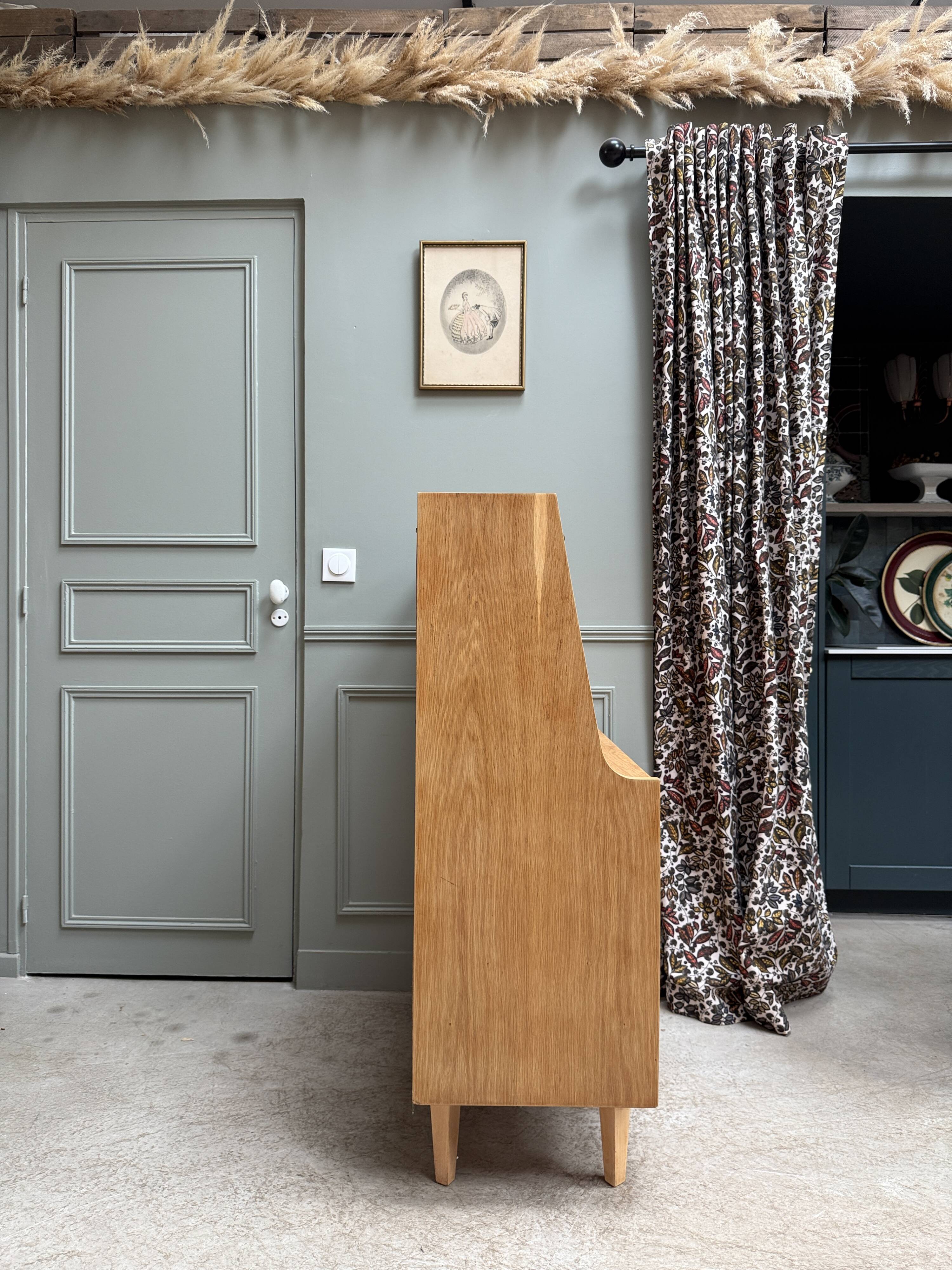 Secrétaire mid-century en chêne (rénovée)