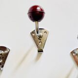 Chrome and bakelite coat hooks from the 70s
