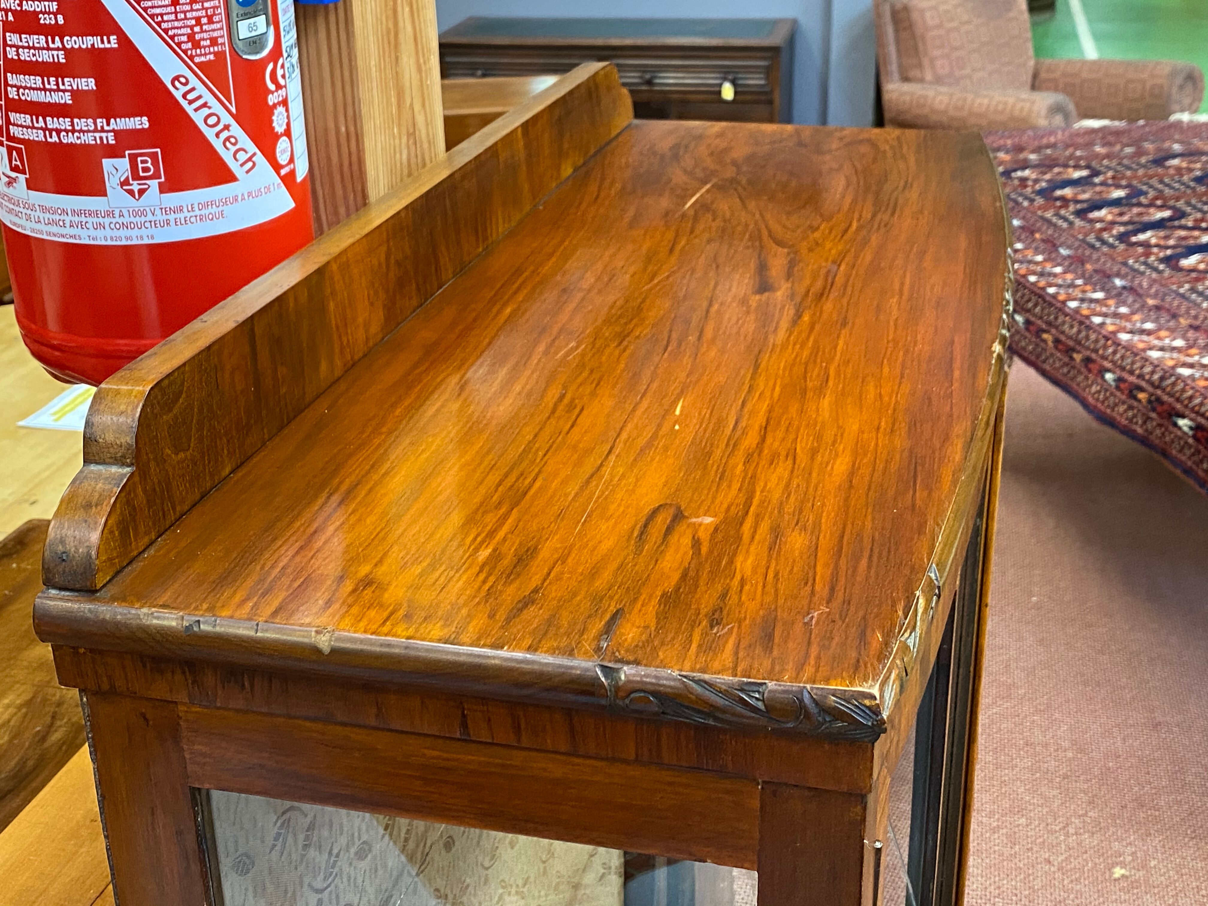 English art deco walnut showcase