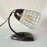 Table lamp Theralux General Electric GE bakelite and industrial metal grid infra red 1930