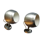 2 appliques lampes spots boules eye ball aluminium Aluminor