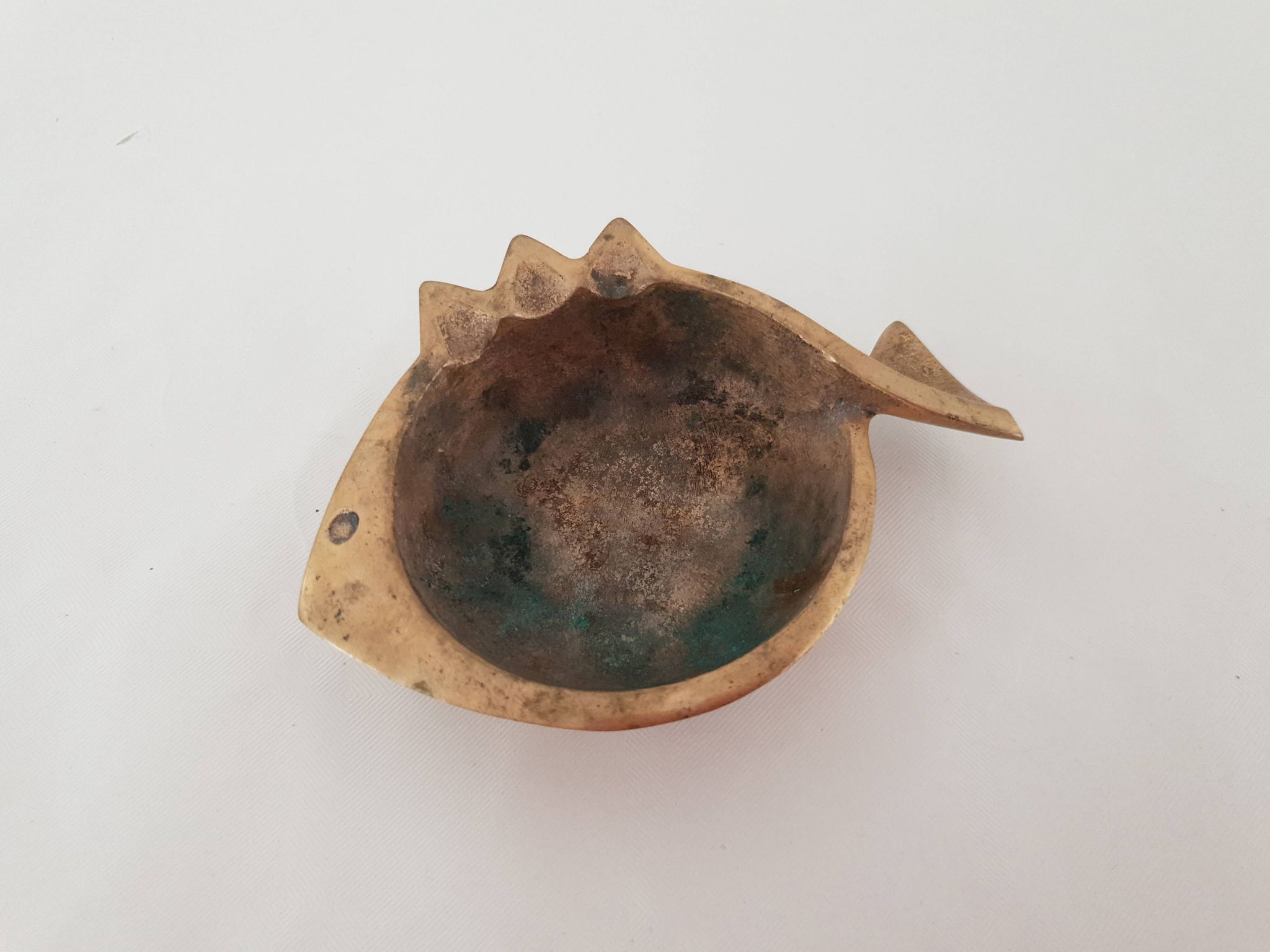 Jacques lauterbach vintage bronze ashtray from the 1960s in the shape of a fish