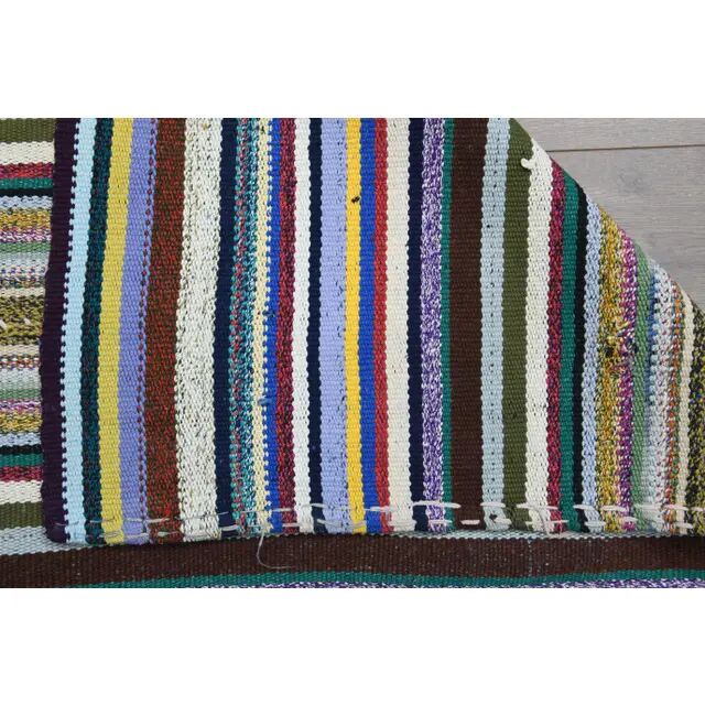 Tapis turc Oushak fait main en laine et coton multicolore, années 1970