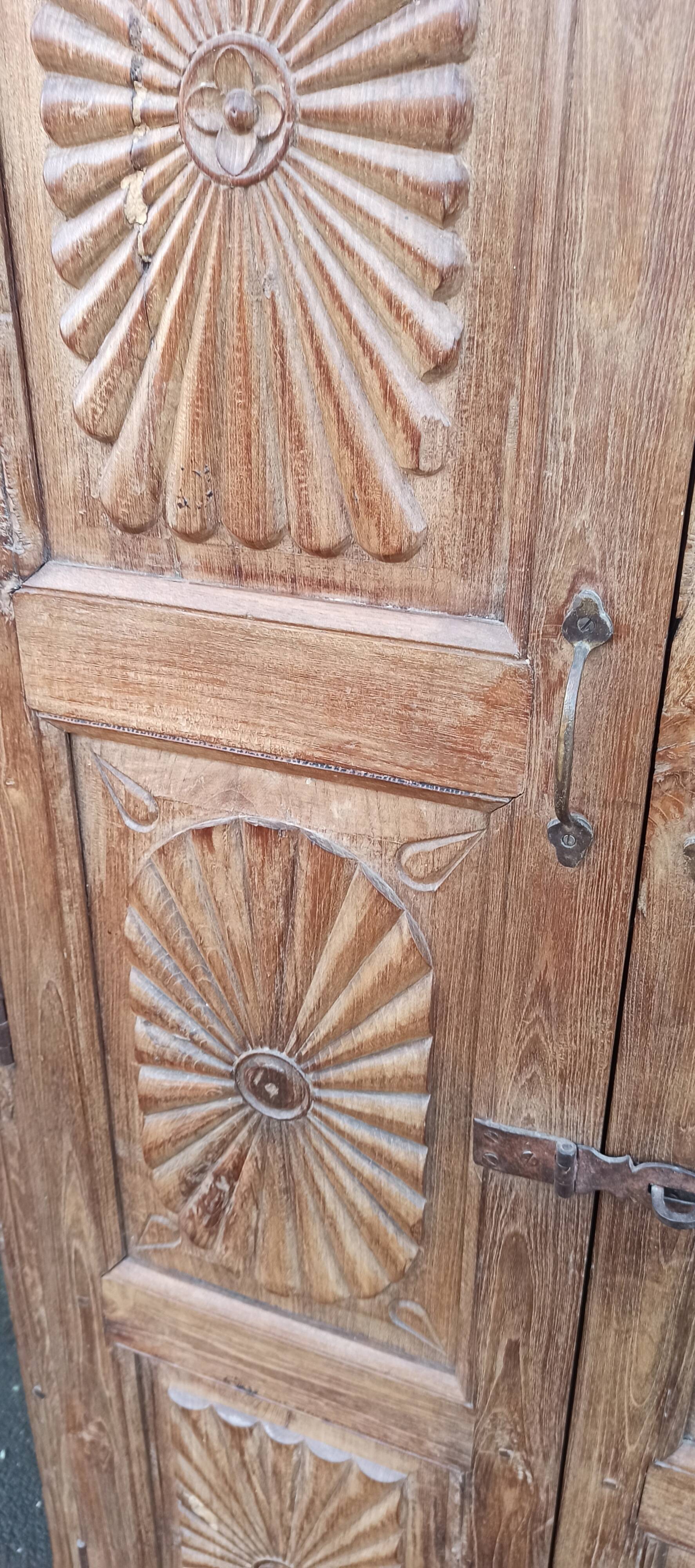 Old built-in wooden wardrobe