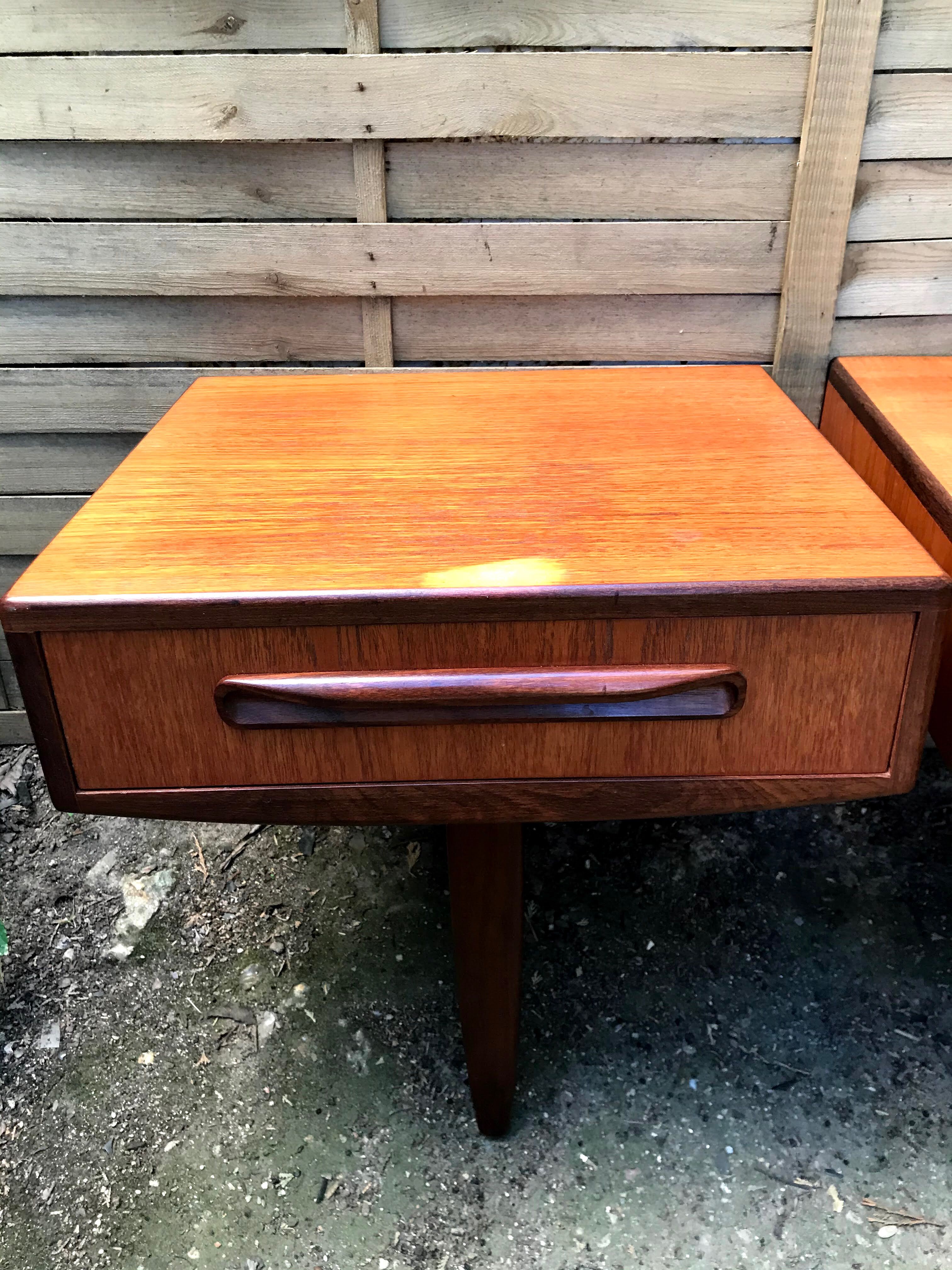 Pair of GPlan night tables in teak 60s