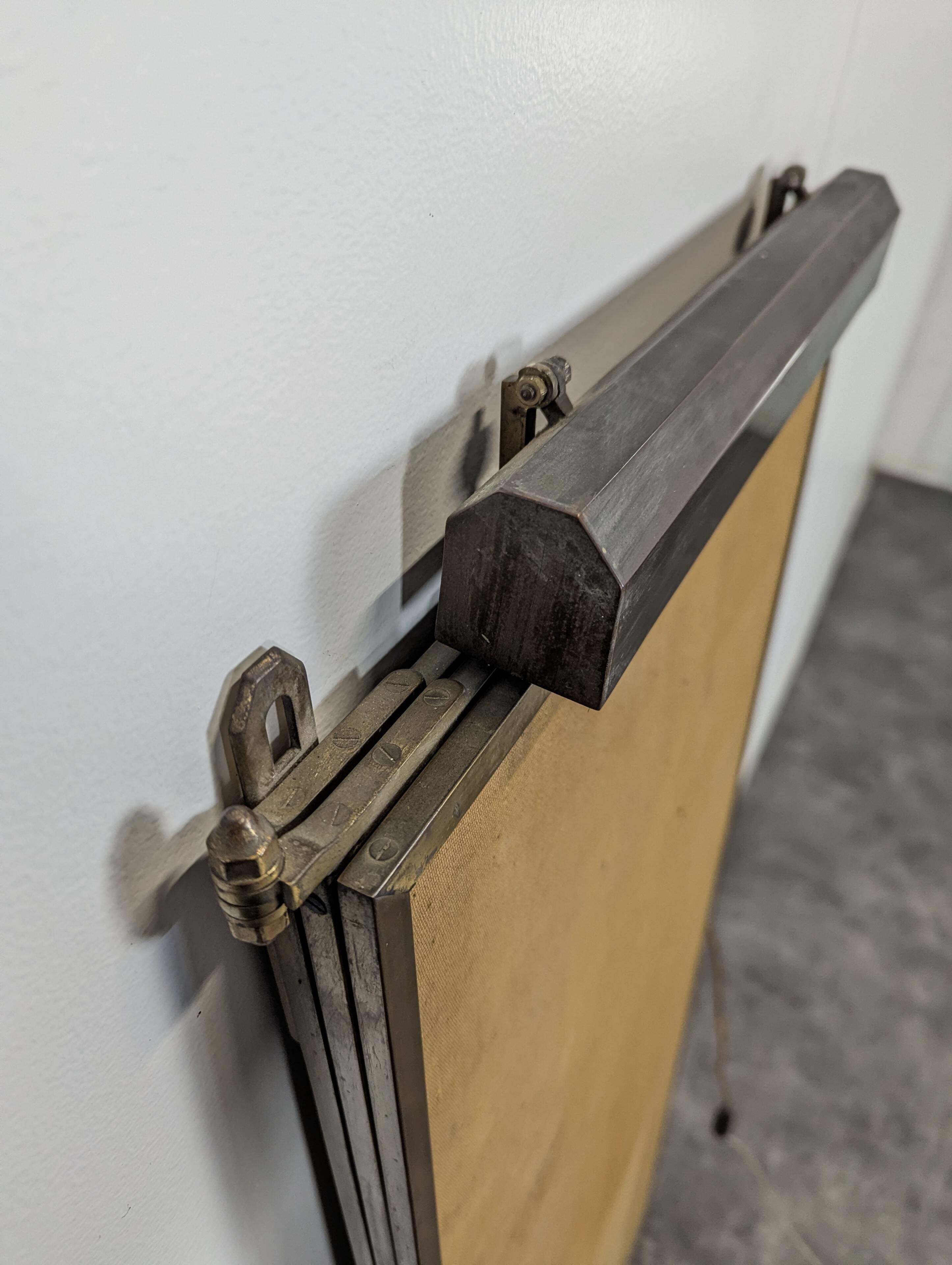 Nickel-plated bronze triptych mirror from the early 20th century.