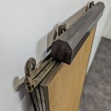 Nickel-plated bronze triptych mirror from the early 20th century.