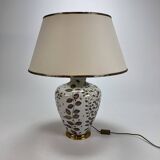 French hand painted ceramic vase lamp, 1970s