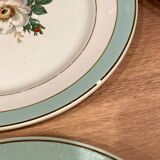 6 flat plates in half-porcelain Badonviller