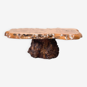 Brutalist tree trunk coffee table