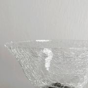 Small footed cracked glass bowl