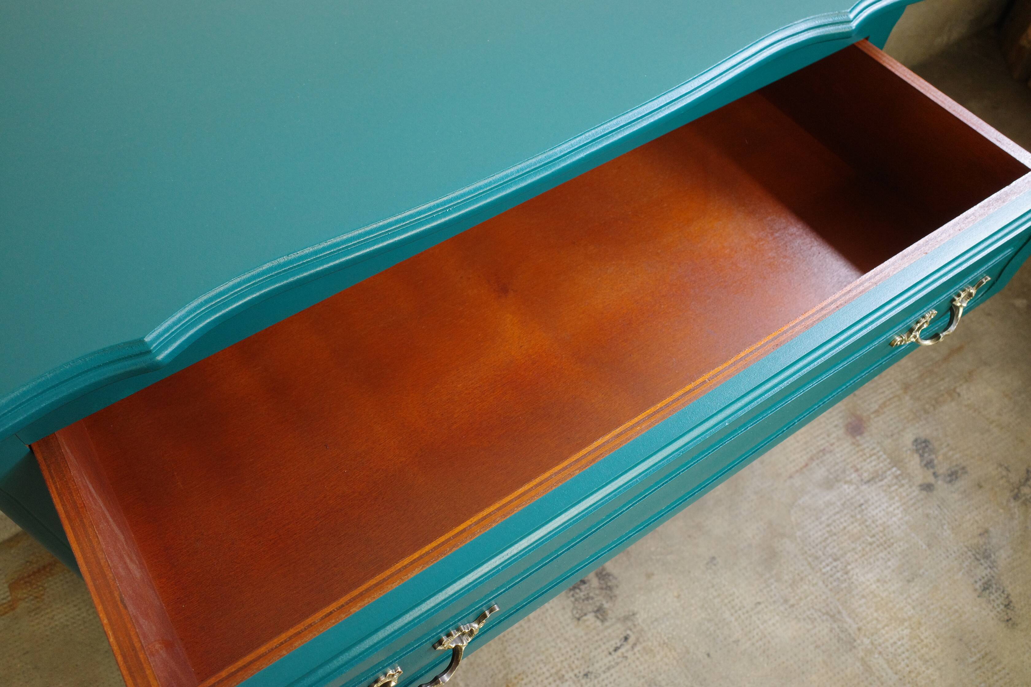 Vintage emerald green chest of drawers
