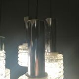 Glass and chrome chandelier by Massive Belgium