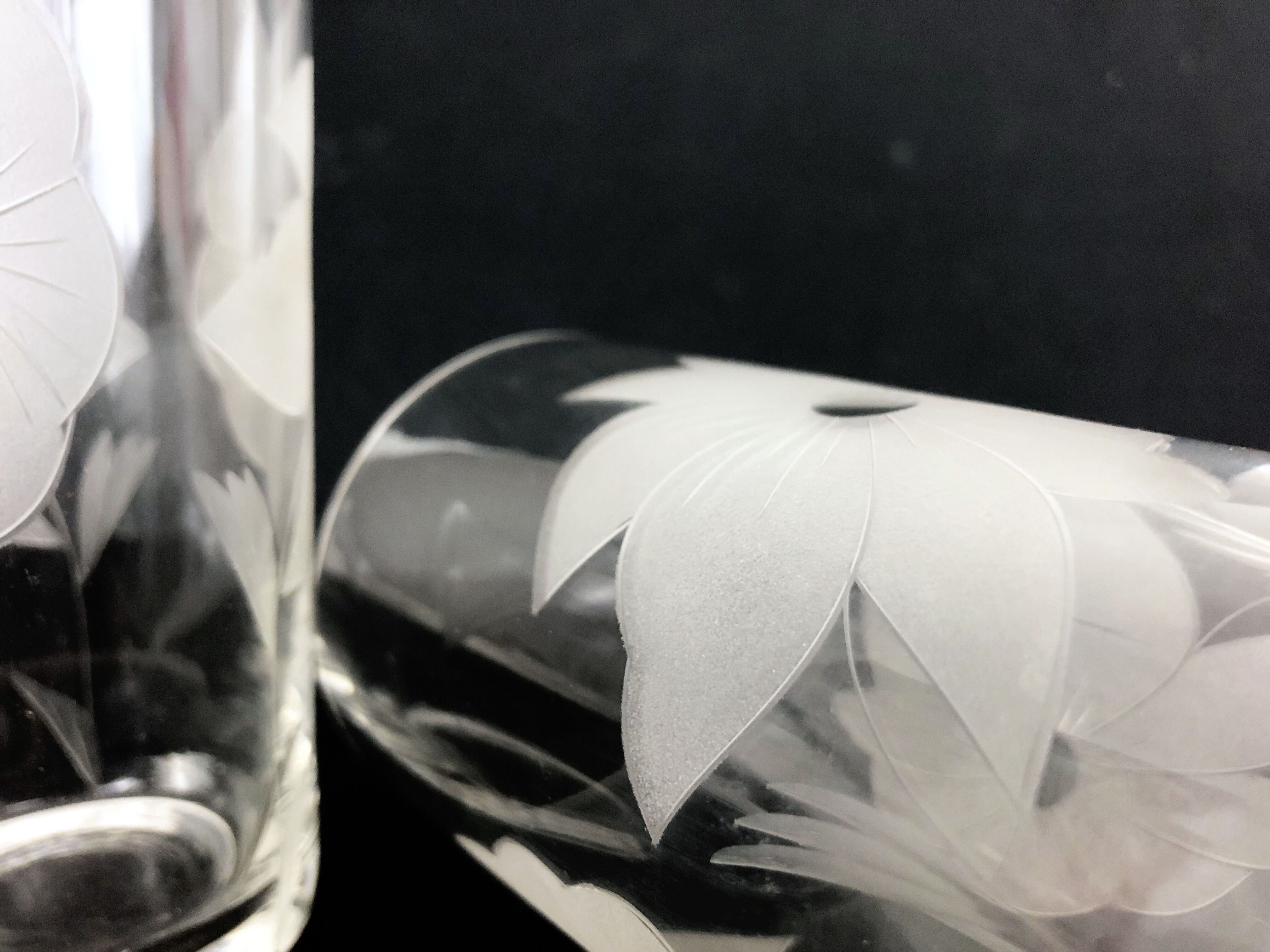 Orange service, vintage crystal water service. Year 50