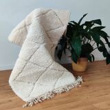 Moroccan white diamond rug