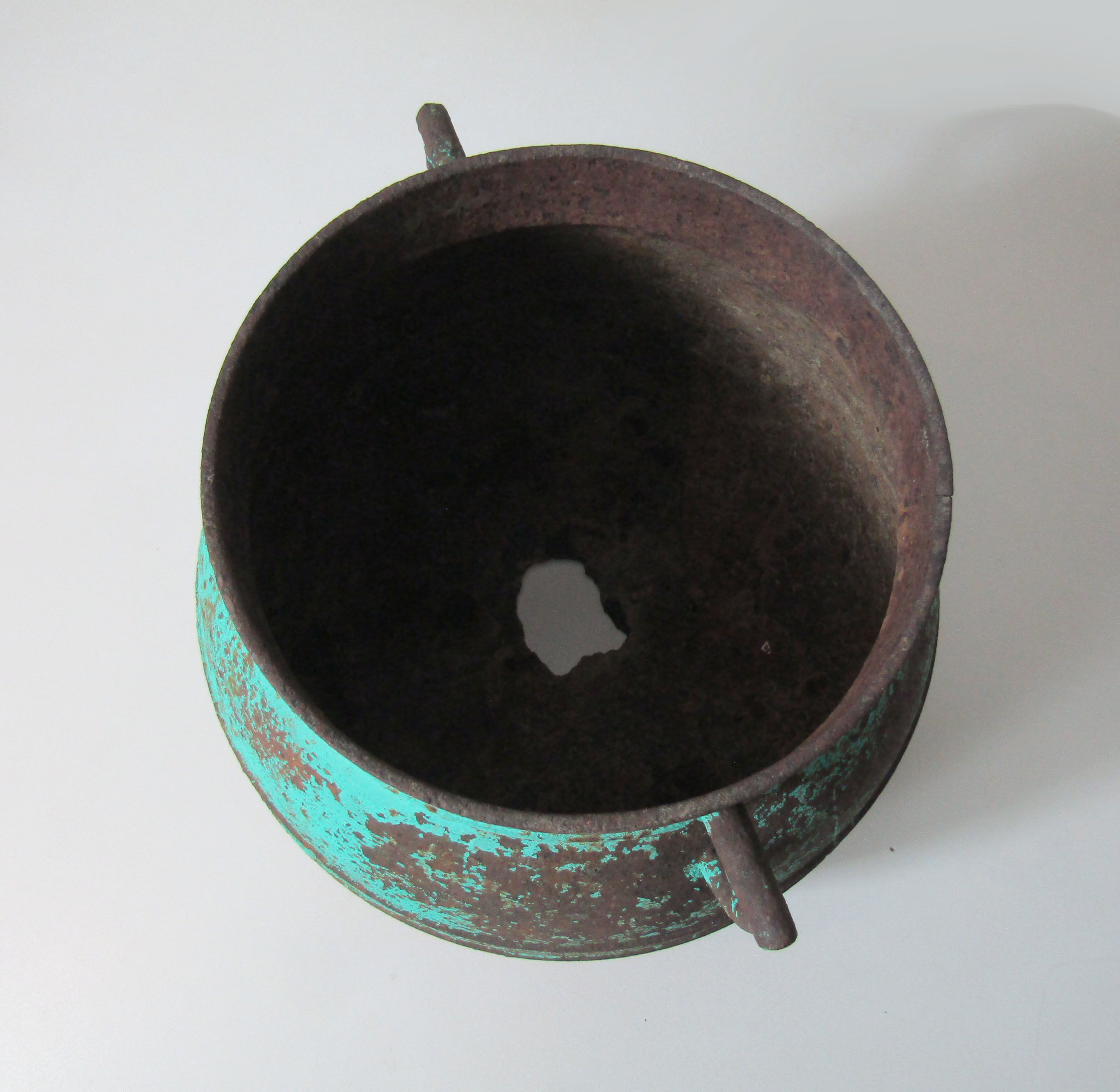 Old cast-iron cauldron