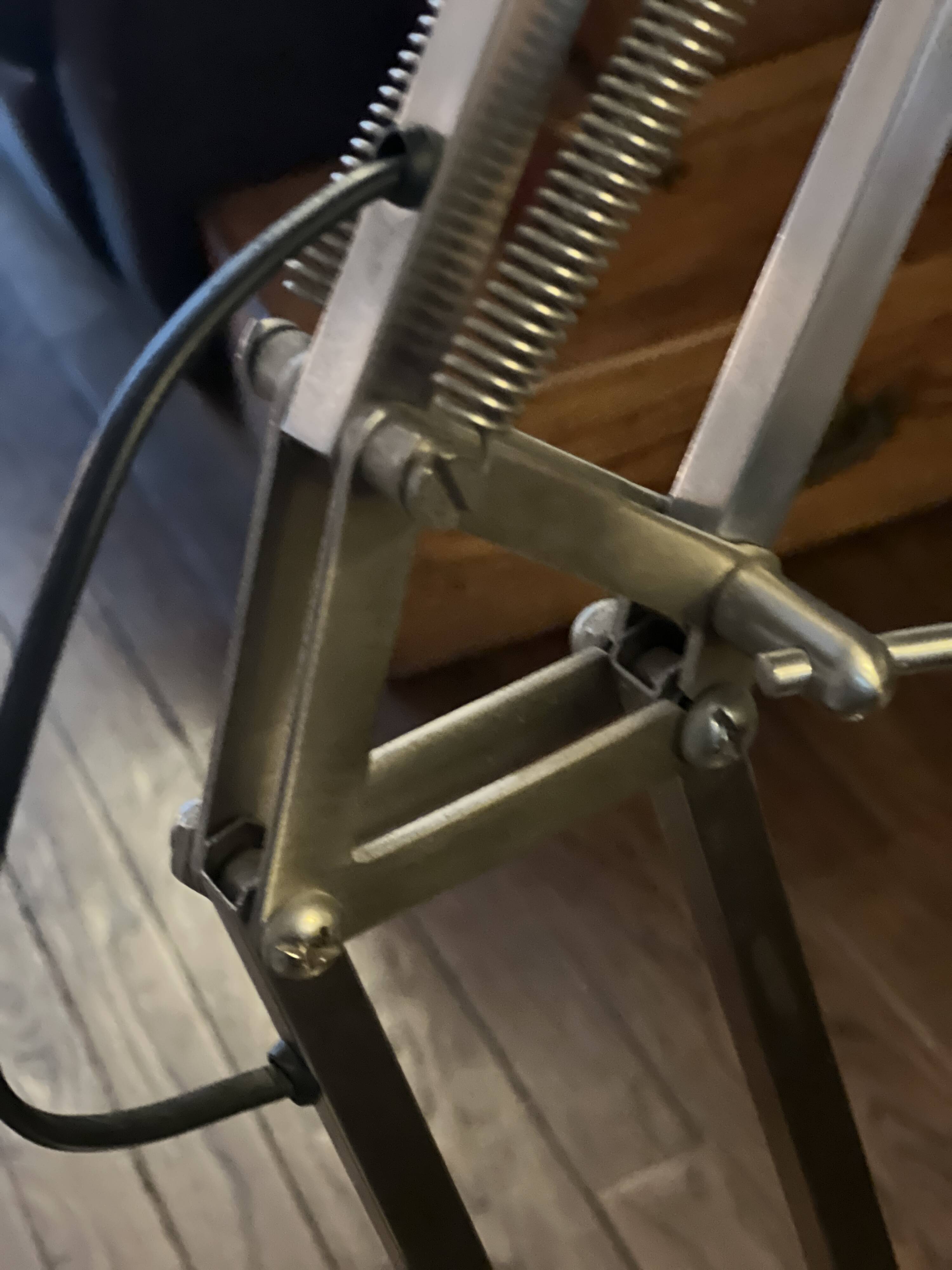 Industrial floor lamp in brushed steel