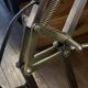 Industrial floor lamp in brushed steel
