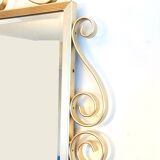 Miroir laiton doré 50s. Vintage. Hollywood Regency