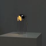 Italian plexi and chrome table lamp