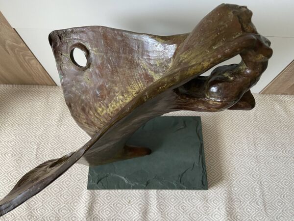 Sculpture Contemporaine Bronze Massif Proue Bateau et Sirène Signée ORTIZ