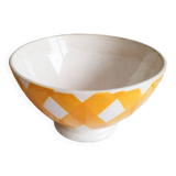 Yellow Scottish Sarreguemines earthenware bowl, Digouin