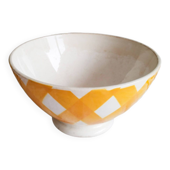 Yellow Scottish Sarreguemines earthenware bowl, Digouin