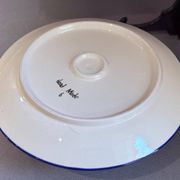 Ensemble de bol et assiette en céramique turque fait main, assiette bleue florale d'Iznik