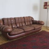 Large Chesterfield sofa in leather, Italy 1970s